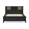 Sydney Black Ash Rattan Effect Kingsize Bookcase Bed (H92 x W171 x D225cm)