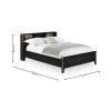 Sydney Black Ash Rattan Effect Kingsize Bookcase Bed (H92 x W171 x D225cm)