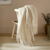 Furn Cozy Woven Tasselled Throw 140 x 180cm - Ecru