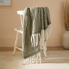 Furn Cozy Woven Tasselled Throw 140 x 180cm - Green