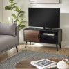 Trent Walnut and Black Small TV Stand Up to 43" (H53 x W100 x D40cm)