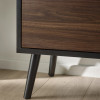 Trent Walnut and Black Small TV Stand Up to 43" (H53 x W100 x D40cm)