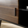 Trent Walnut and Black Small TV Stand Up to 43" (H53 x W100 x D40cm)