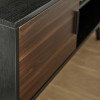 Trent Walnut and Black Small TV Stand Up to 43" (H53 x W100 x D40cm)