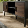 Trent Walnut and Black Large TV Stand Up to 55" (H53 x W130 x D40cm)