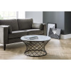 Trevi Black Metal and Real White Marble Coffee Table (D80 x W x H43)