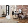 Tribeca Sonoma Oak and Black Steel Rectangular Dining Table (D80 x W120 x H75)