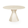Verona Cream Marble Effect Round Pedestal Dining Table (H76 x W120 x D120cm)