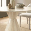 Verona Cream Marble Effect Round Pedestal Dining Table (H76 x W120 x D120cm)