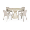 Verona Cream Marble Effect Round Pedestal Dining Table (H76 x W120 x D120cm)