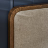 Walden Walnut Effect Double Bed with Grey Chenille Upholstered Headboard (H122 x W144 x D200cm)