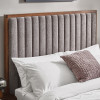Whitmore Grey Chenille Upholstered Double Bed (H134.5 x W152 x D208cm)