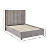 Whitmore Grey Chenille Upholstered Double Bed (H134.5 x W152 x D208cm)