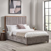 Whitmore Grey Chenille Upholstered King Bed (H134.5 x W167 x D218.5cm)