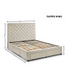 Wilton Oatmeal Beige Linen Deep Button 4 Drawer Bed - Superking (H130 x W195 x D215cm)