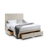 Wilton Oatmeal Beige Linen Deep Button 4 Drawer Bed - Superking (H130 x W195 x D215cm)