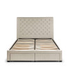 Wilton Oatmeal Beige Linen Deep Button 4 Drawer Bed - Superking (H130 x W195 x D215cm)