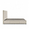 Wilton Oatmeal Beige Linen Deep Button 4 Drawer Bed - Superking (H130 x W195 x D215cm)