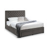 Wilton Dark Grey Linen Deep Button 4 Drawer Bed - Superking (H130 x W195 x D215cm)