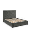Wilton Dark Grey Linen Deep Button 4 Drawer Bed - Superking (H130 x W195 x D215cm)