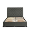 Wilton Dark Grey Linen Deep Button 4 Drawer Bed - Superking (H130 x W195 x D215cm)