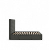 Wilton Dark Grey Linen Deep Button 4 Drawer Bed - Superking (H130 x W195 x D215cm)
