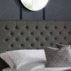 Wilton Dark Grey Linen Deep Button 4 Drawer Bed - Superking (H130 x W195 x D215cm)