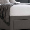 Wilton Dark Grey Linen Deep Button 4 Drawer Bed - Superking (H130 x W195 x D215cm)