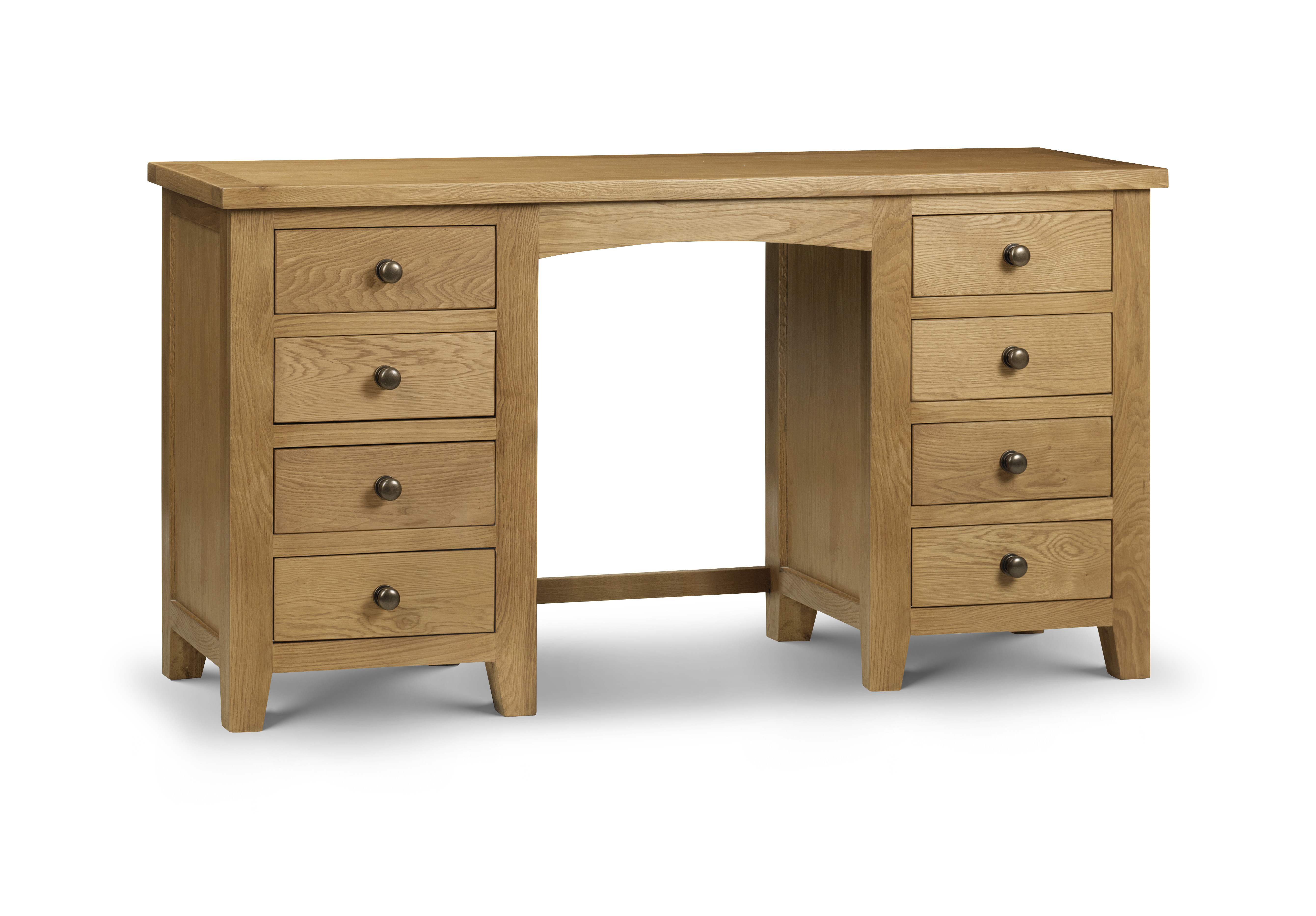 Oak double deals pedestal dressing table