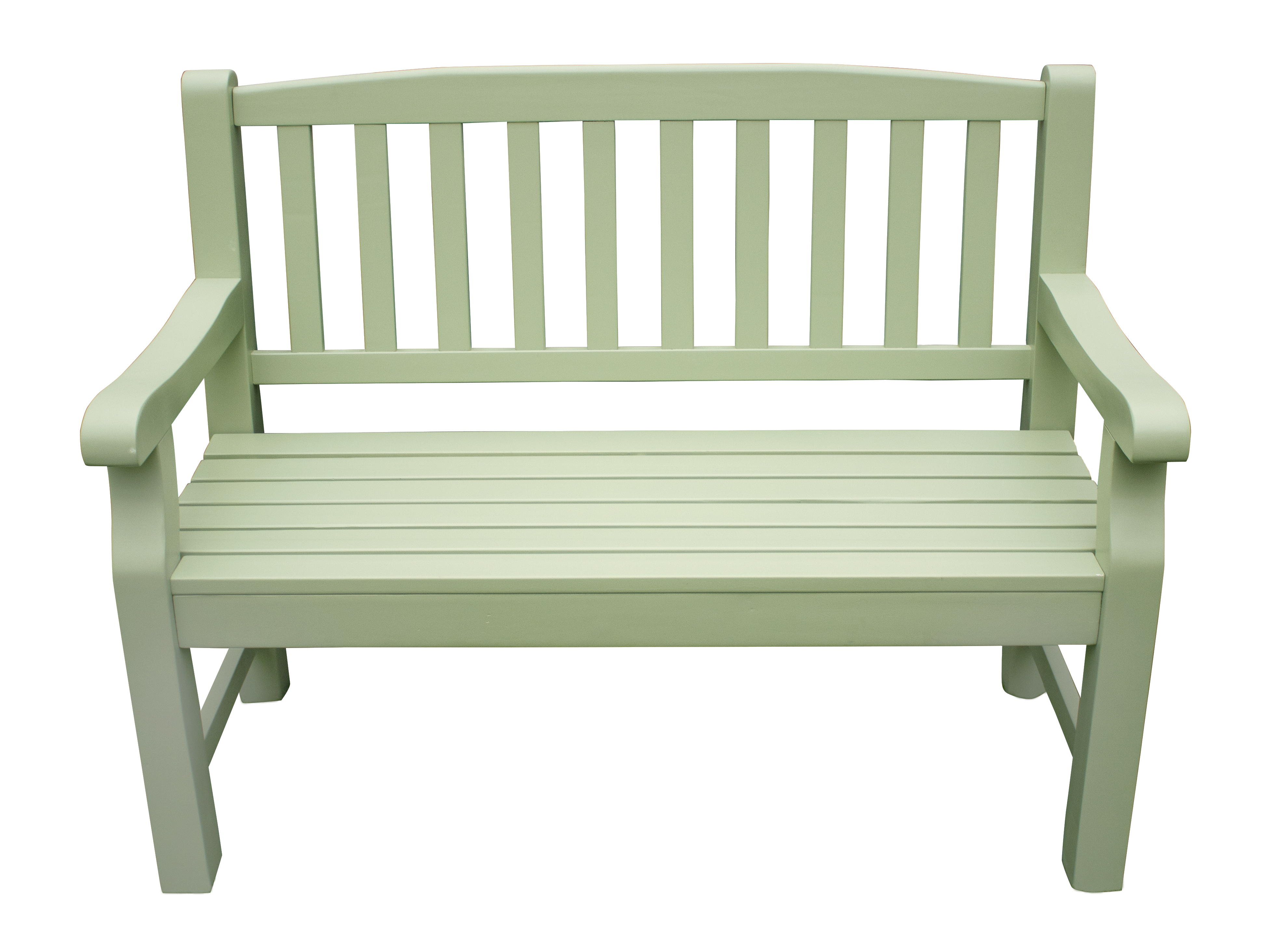 sage green wooden garden bench