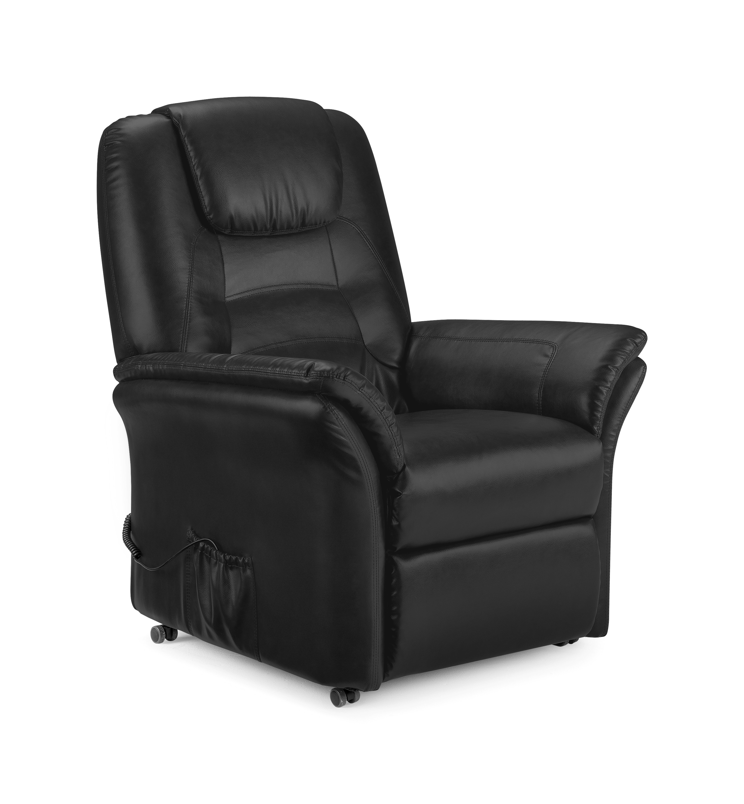 black leather rise and recline chair