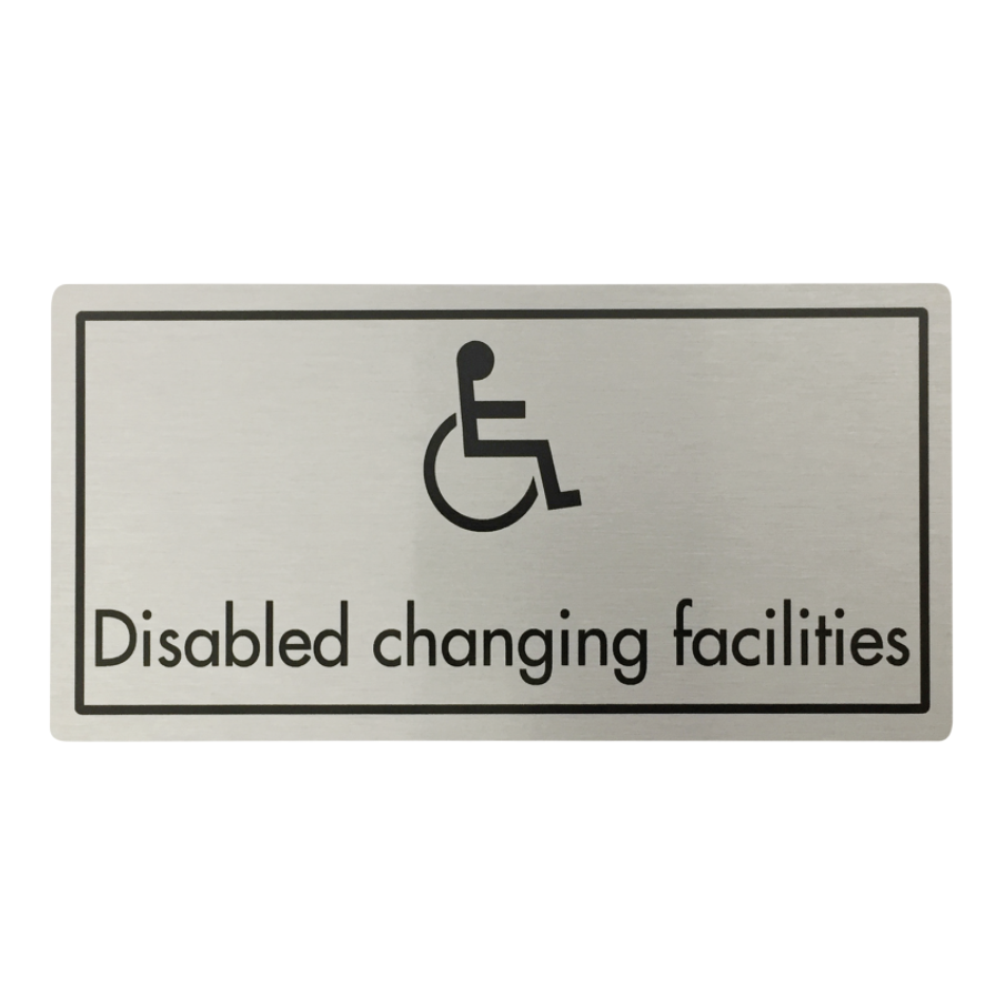Text Changing Sign Dale Leisure - Metal Adhesive Disabled Changing Sign 20 x 10cm (Box of 5)